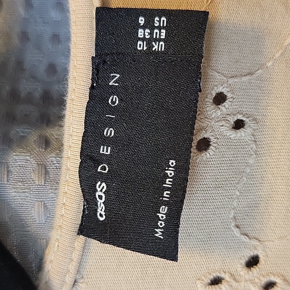 NWOT ASOS Design Puff Sleeve Tiered Eyelet Wrap Dress Size 6 - Picture 4 of 4